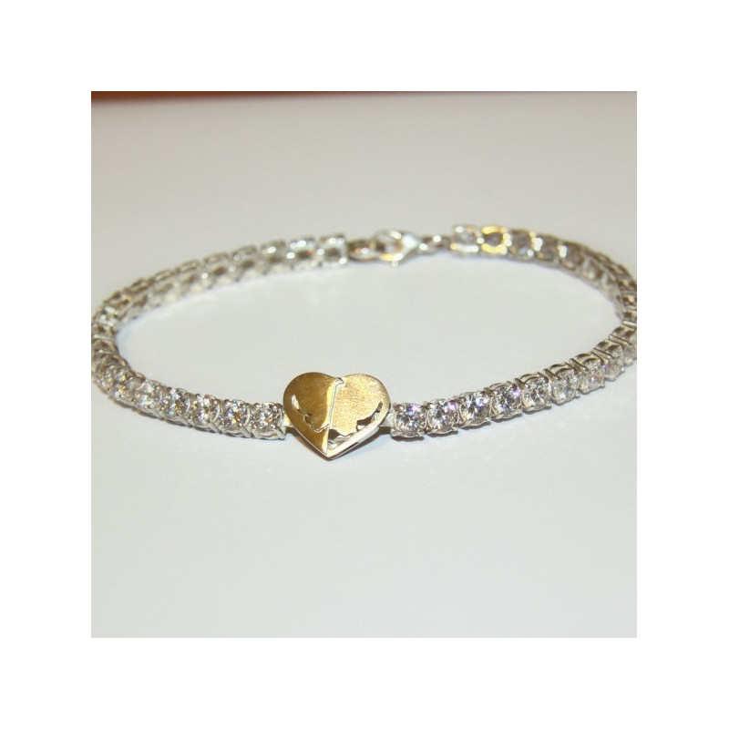 Stříbrný náramek s srdíčkem