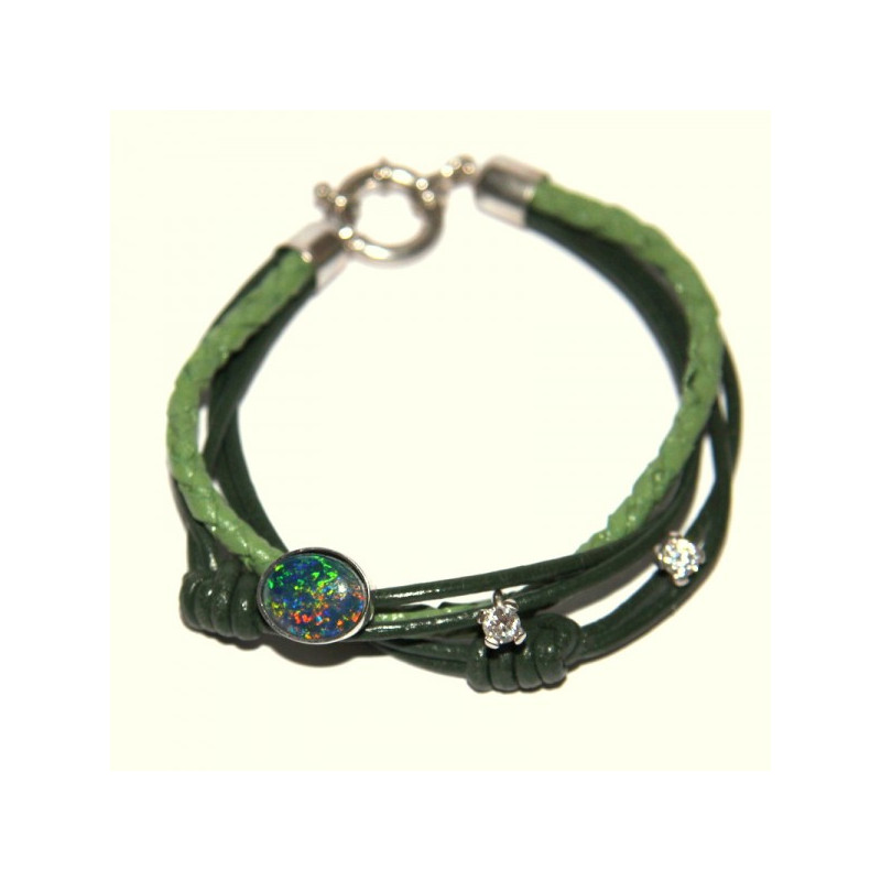 Náramek s kůží a stříbrnými ozdobami-pouze ORIGINÁL