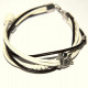 Náramek s kůží a stříbrnými ozdobami
