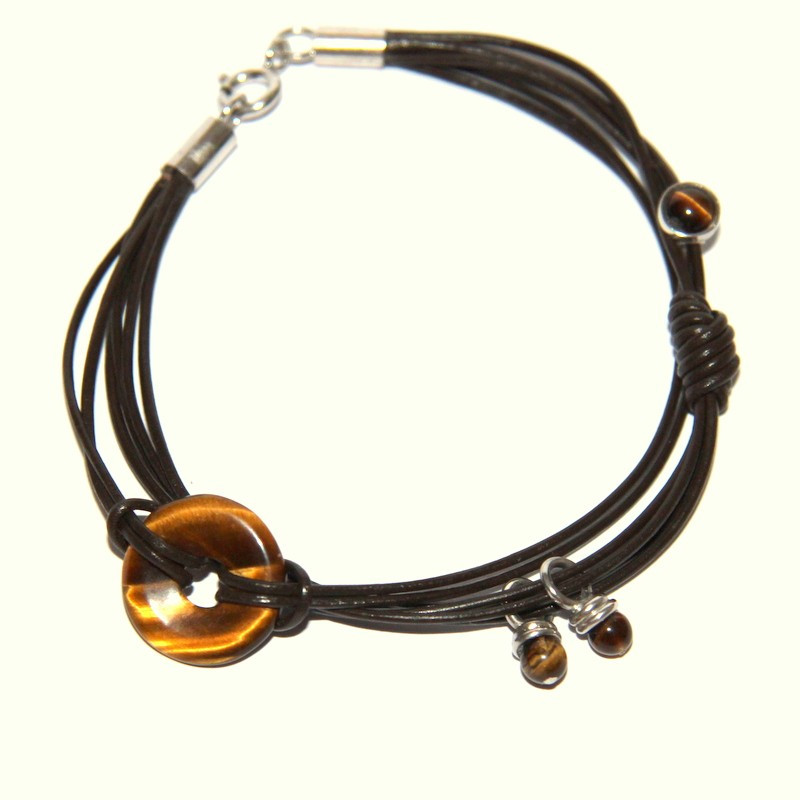 Náramek s kůží a stříbrnými ozdobami-pouze ORIGINÁL