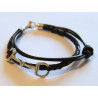 Náramek s kůží zdobený stříbrným udidlem