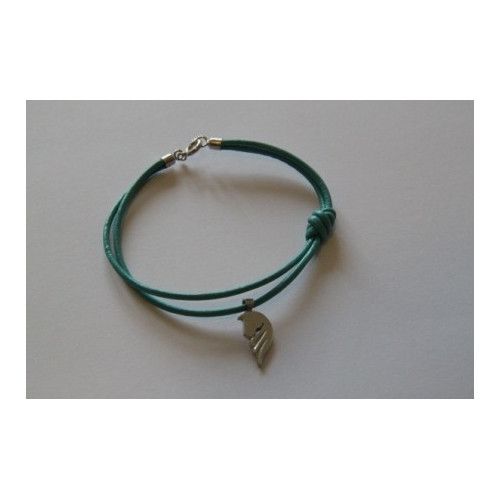 Náramek s tyrkysovou kůží a stříbrným koníkem